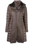 Baldinini Padded Coat, Size: 42, Brown, Polyamide/feather Down/sheep Skin/shearling