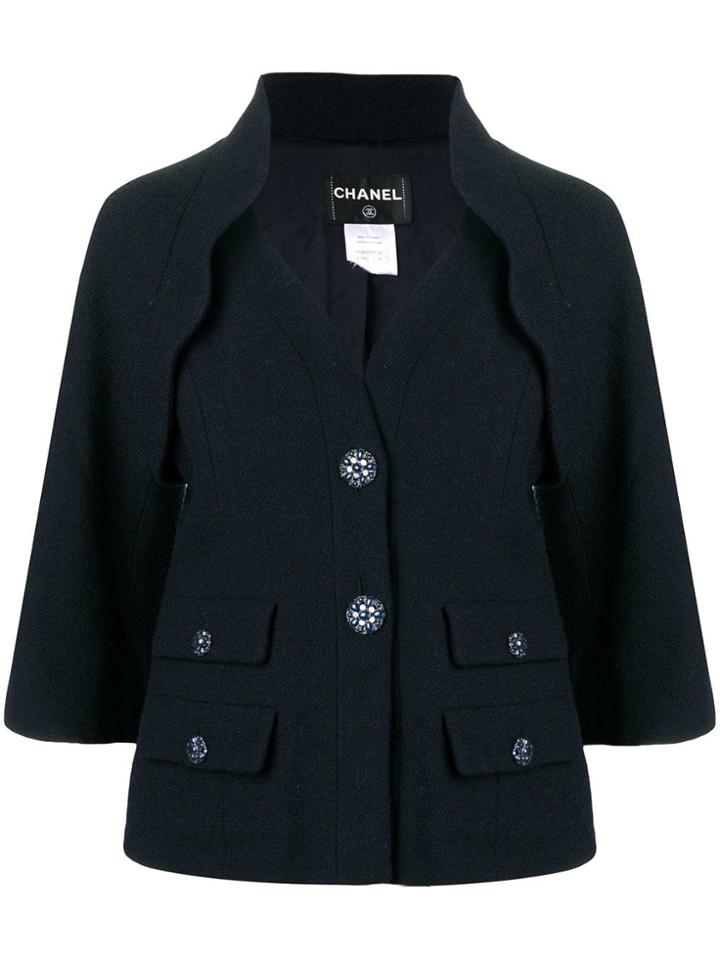 Chanel Vintage Chanel Vintage Csuw0918chajac Navy Blue Wool/silk