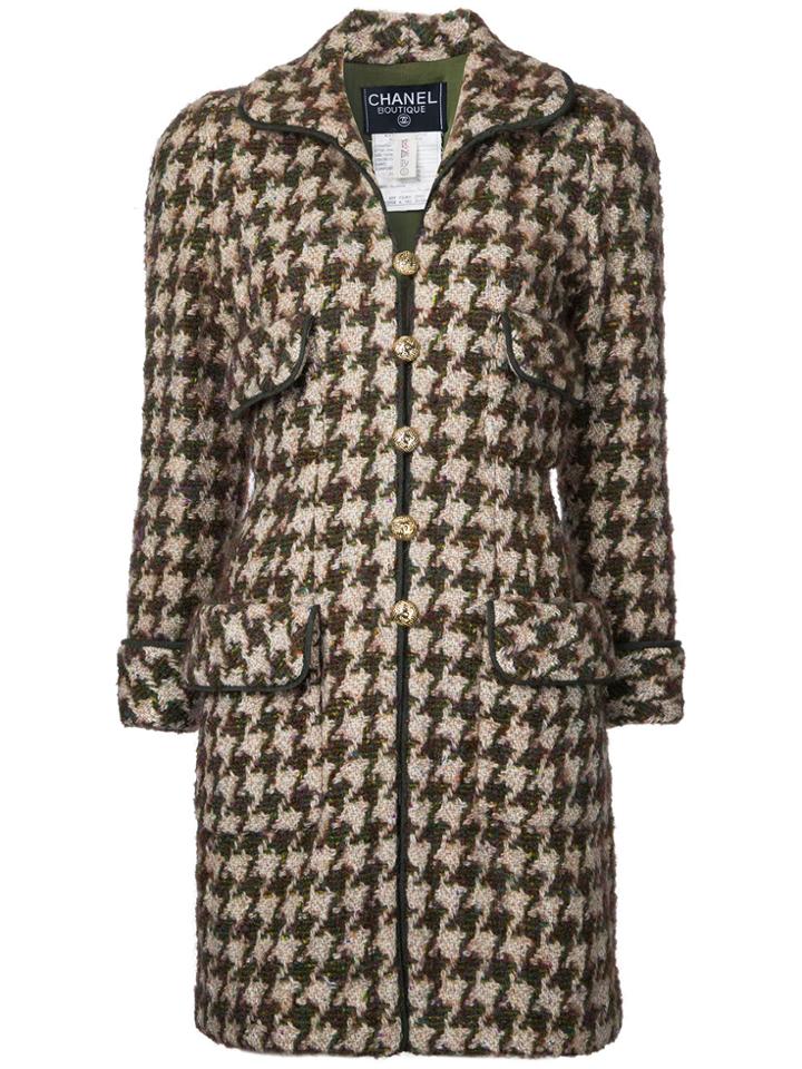 Chanel Vintage Single Breasted Tweed Coat - Nude & Neutrals