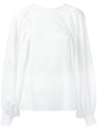 Céline - Sleeve Detail Blouse - Women - Cotton - 36, Women's, White, Cotton
