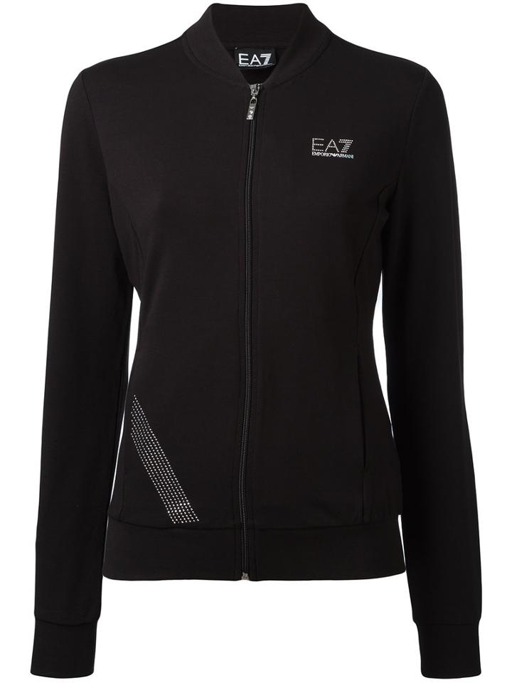 Ea7 Emporio Armani 'train 7' Track Jacket, Women's, Size: Xs, Black, Cotton/spandex/elastane