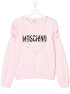 Moschino Kids Pearls Print Sweatshirt - Pink & Purple
