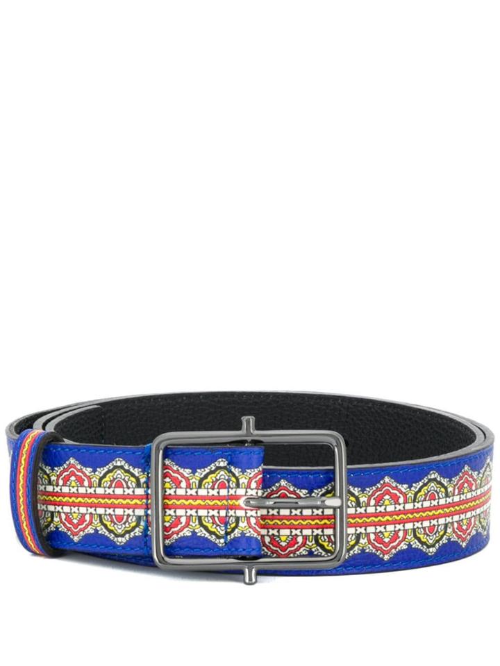 Etro Mosaic Print Belt - Blue