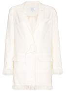 Nanushka Fiona Single Breasted Tech Linen Frayed Jacket - Nude &