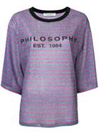 Philosophy Di Lorenzo Serafini Striped Logo Print T-shirt - Green