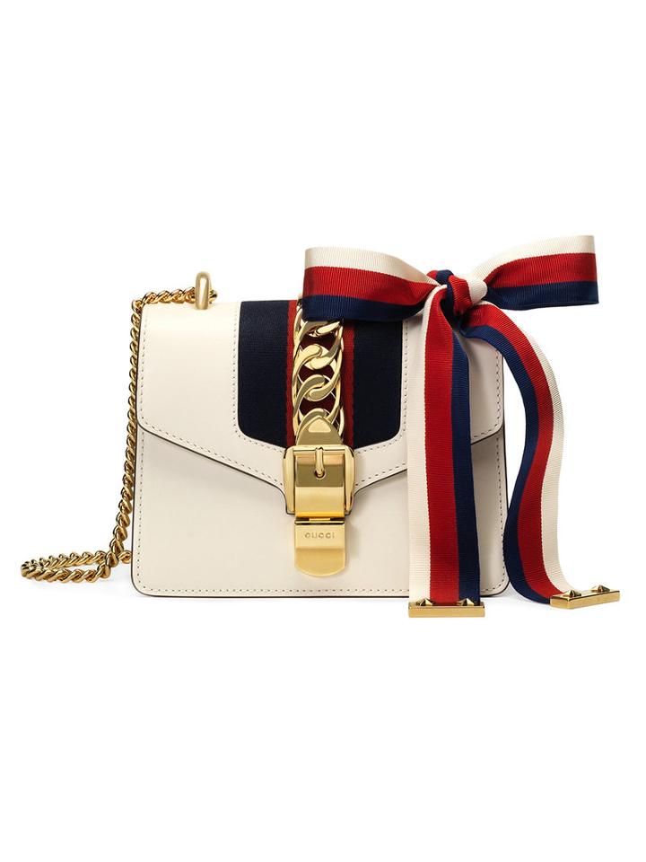 Gucci - Sylvie Leather Mini Chain Bag - Women - Leather/nylon/metal/microfibre - One Size, Nude/neutrals, Leather/nylon/metal/microfibre