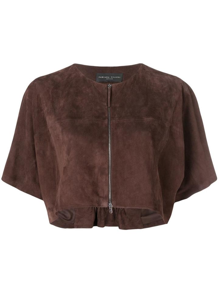 Fabiana Filippi Short Sleeves Bolero - Brown