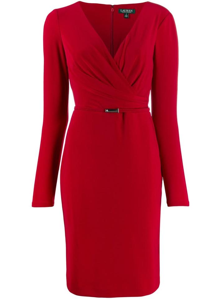 Lauren Ralph Lauren Wrap Front Dress - Red