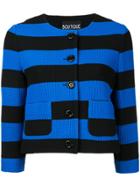 Boutique Moschino Stripe Cropped Jacket - Blue