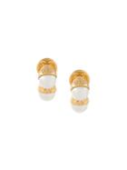 Tory Burch Embossed Earrings, Women's, Metallic