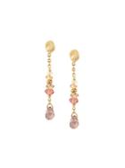 Natasha Collis Peach And Yellow Sapphire Drop Earrings