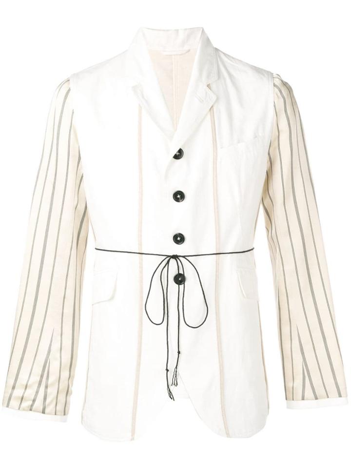 Ann Demeulemeester Lightweight Blazer With Stripes - Neutrals