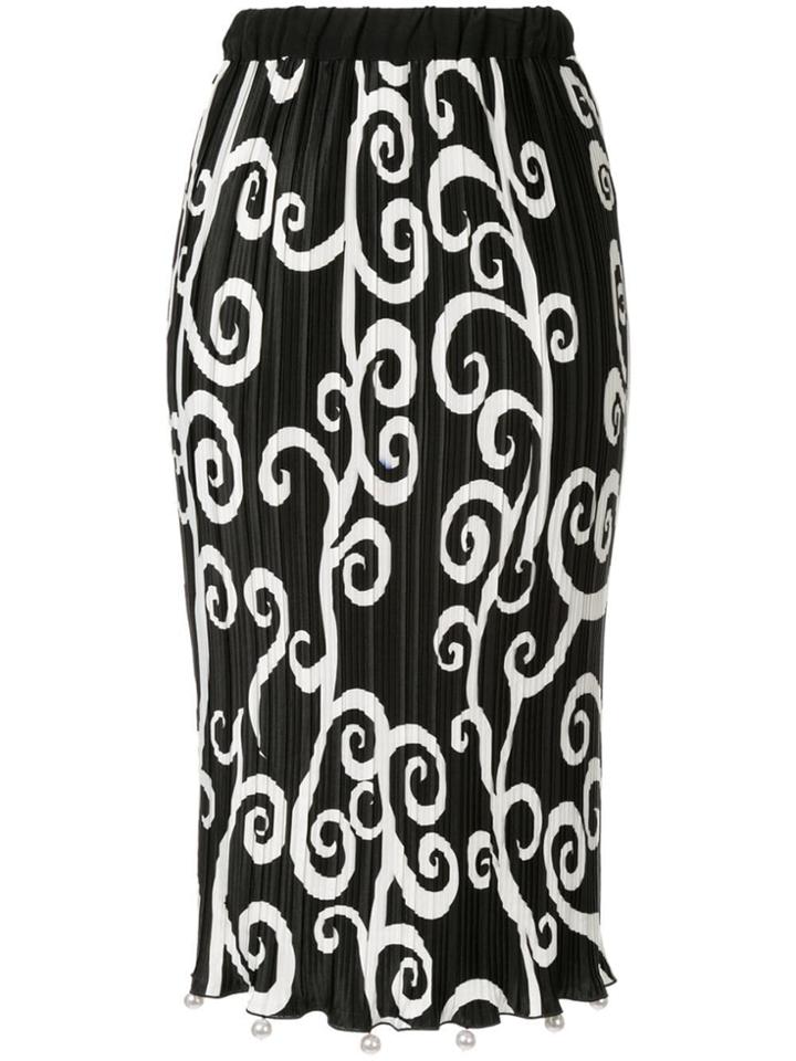 Romance Was Born Fortuny Vine Peal Skirt - Black