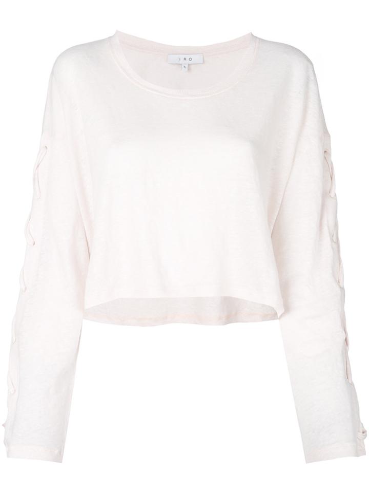 Iro Lace-up Sleeve Top - Pink & Purple