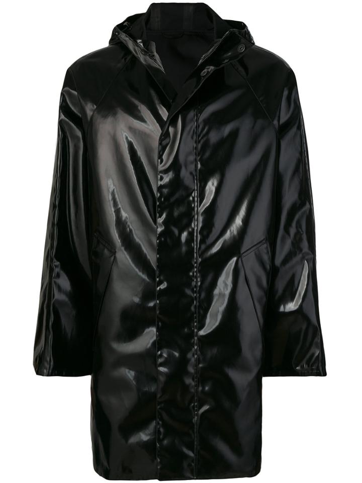 Prada Rubberized Hooded Raincoat - Black