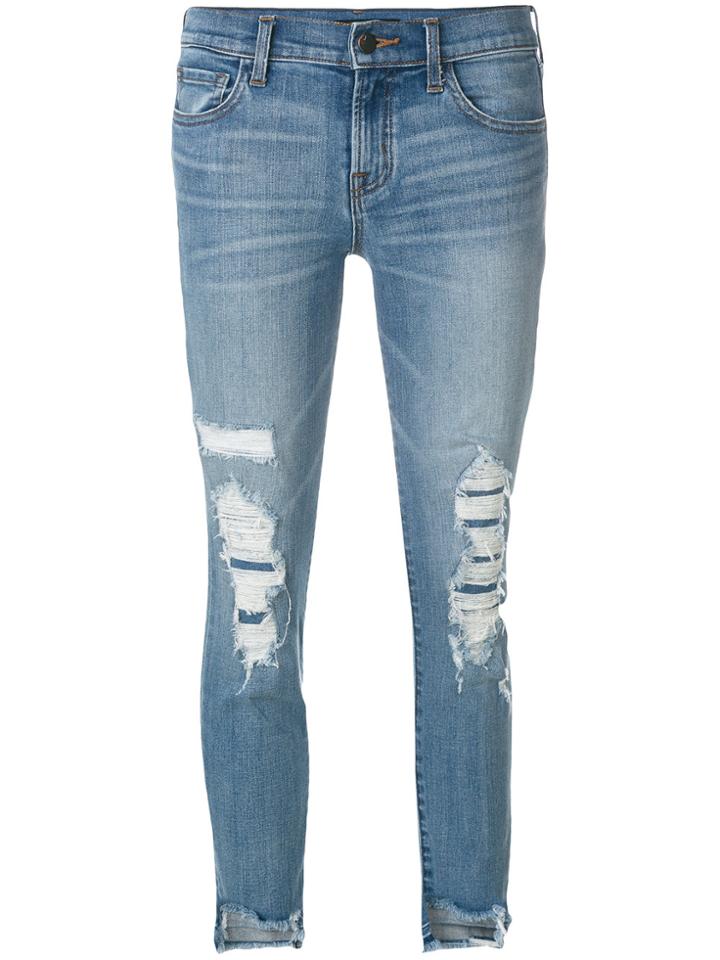 J Brand Ripped Denim Jeans - Blue