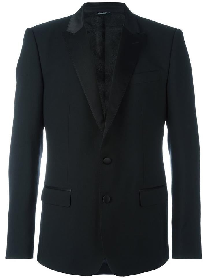 Dolce & Gabbana Tuxedo Jacket, Men's, Size: 48, Black, Silk/polyester/acetate/virgin Wool
