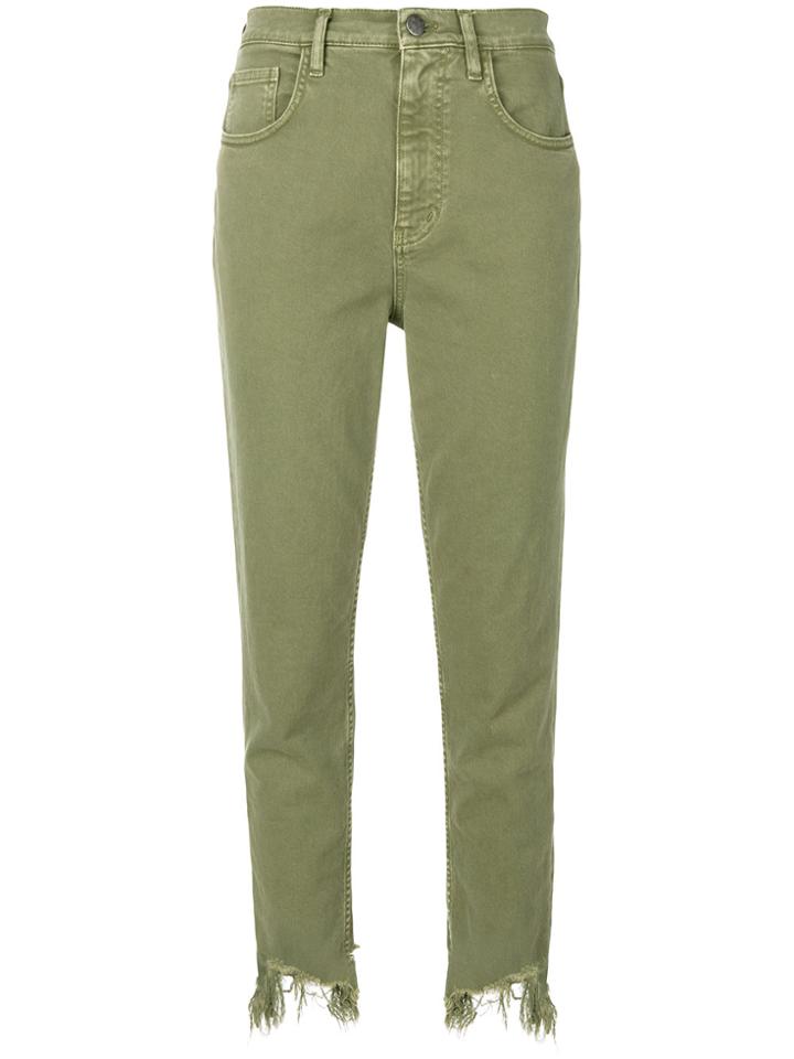 Mih Jeans Mimi Distressed Hem Jeans - Green