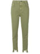 Mih Jeans Mimi Distressed Hem Jeans - Green
