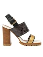Marni Strappy Sandals, Women's, Size: 39, Black, Calf Leather/rubber