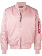 Alpha Industries Zipped Bomber Jacket - Pink