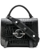 Jw Anderson Crocodile Effect Large Disc Satchel - Black
