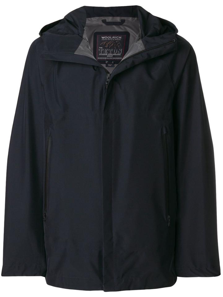 Woolrich Hooded Rain Jacket - Blue