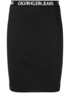 Calvin Klein Jeans Logo Band Pencil Skirt - Black