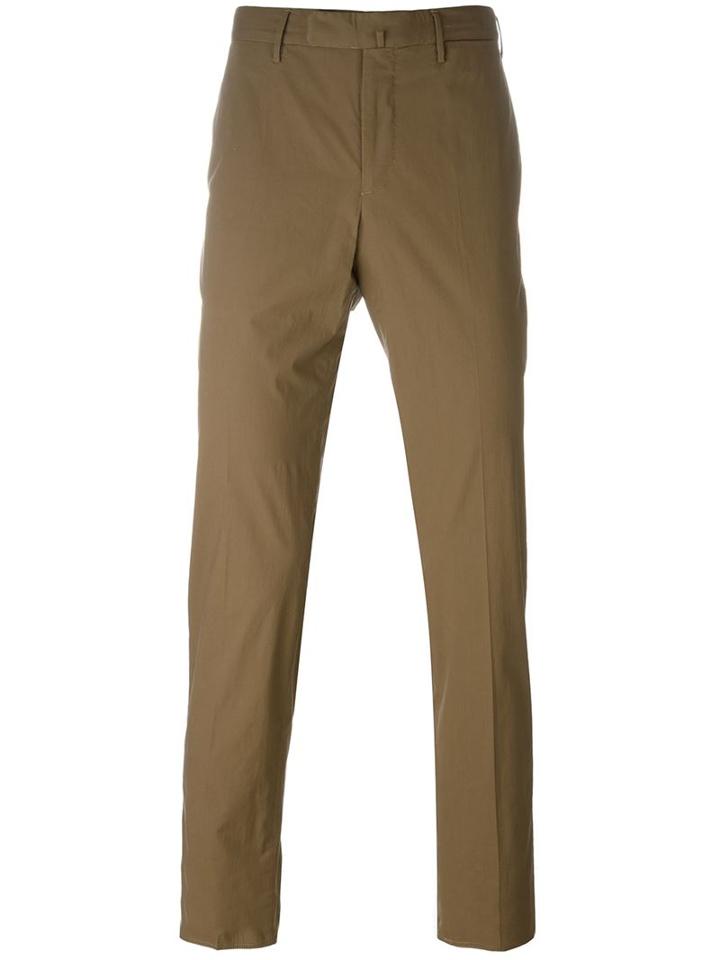Incotex Slim Fit Chinos, Men's, Size: 48, Brown, Cotton/spandex/elastane