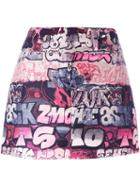 Giamba Printed Mini Skirt, Women's, Size: 42, Pink/purple, Polyester