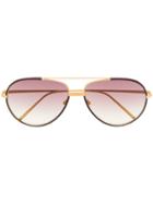 Linda Farrow Aviator-frames Sunglasses - Brown
