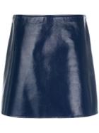 Courrèges Leather Effect Mini Skirt - Blue
