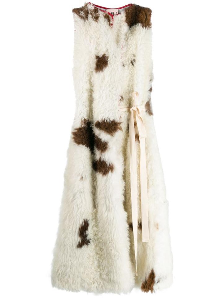 Plan C Sleeveless Long Coat - White