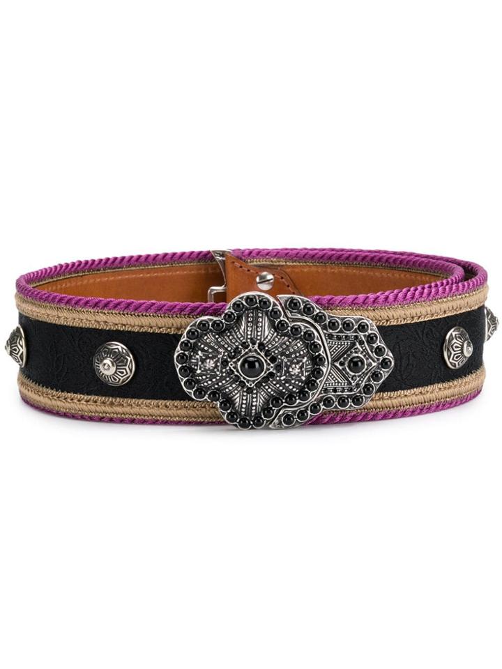 Etro Embellished Buckle Belt - Black