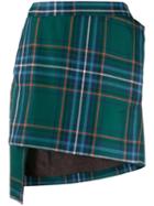 Vivienne Westwood Anglomania Asymmetric Tartan Print Skirt - Green