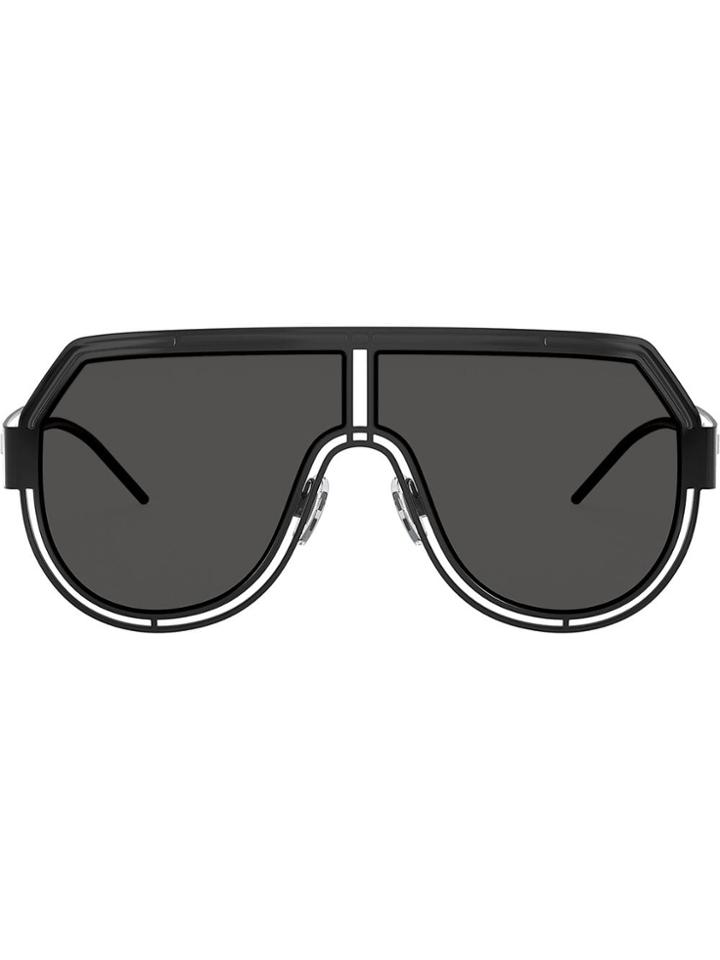 Dolce & Gabbana Eyewear Oversized Logo Sunglasses - Black