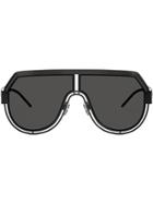 Dolce & Gabbana Eyewear Oversized Logo Sunglasses - Black