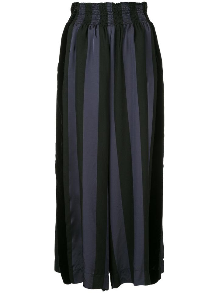 Forte Forte Striped High Waisted Palazzo Trousers - Black