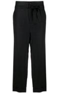 Reality Studio Belted Waist Cropped Trousers - Black