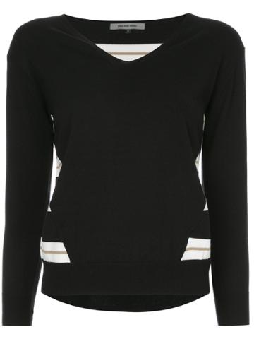 Han Ahn Soon Striped Panel Top - Black