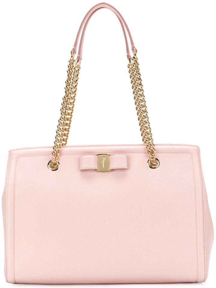 Salvatore Ferragamo Vara Bow Shopper Bag - Pink & Purple
