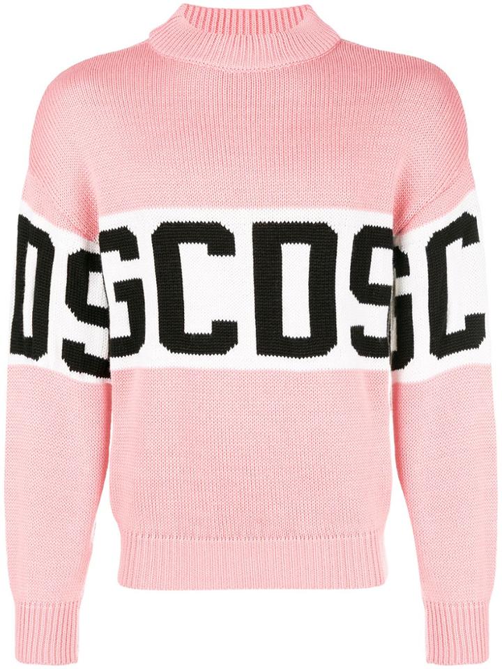 Gcds Logo Stripe Jumper - Pink & Purple
