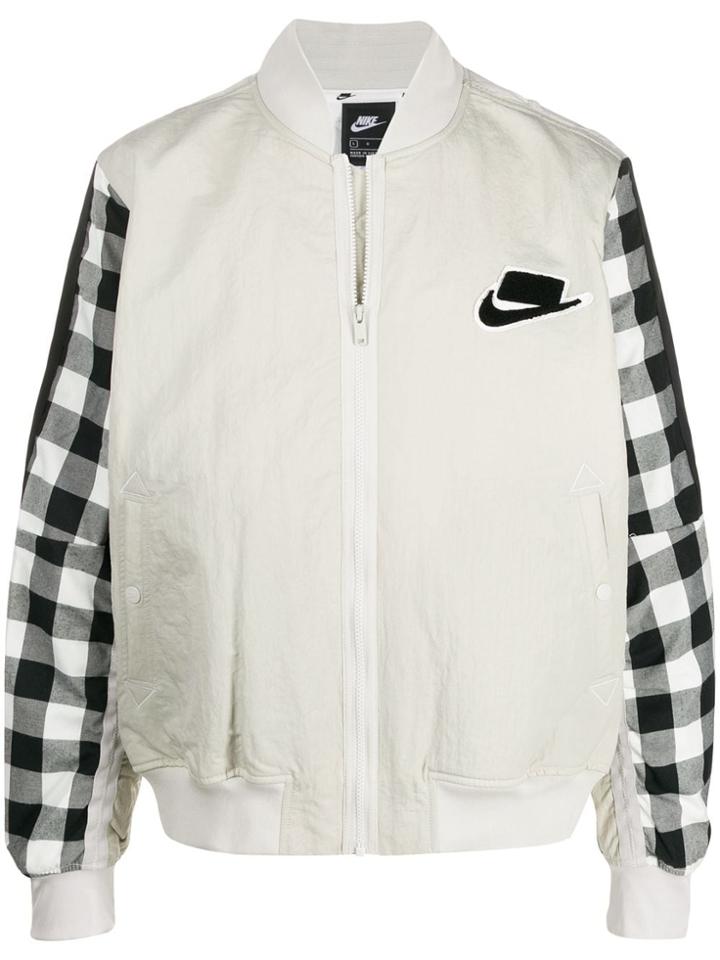 Nike Nsw Check-sleeves Bomber Jacket - Grey
