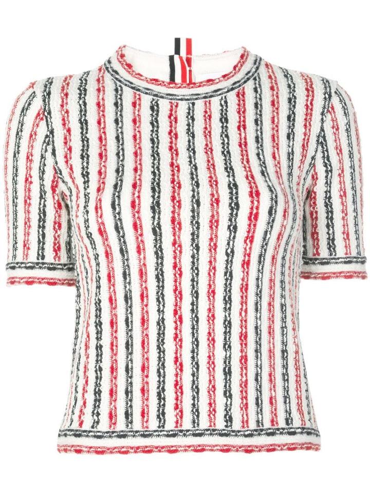 Thom Browne Striped Knitted Top - Red