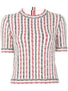 Thom Browne Striped Knitted Top - Red