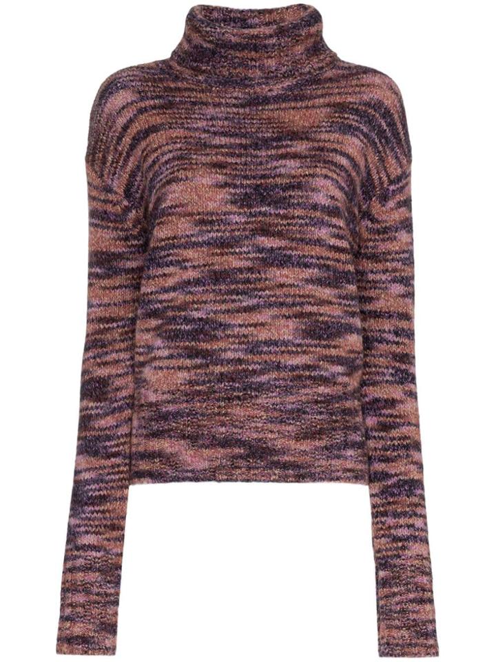 Sies Marjan Parker Turtle Neck Wool Silk Blend Jumper - Purple