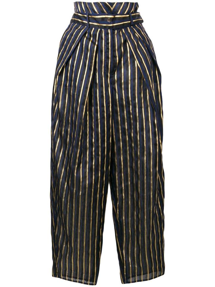 Alexandre Vauthier Metallic Striped Trousers - Blue