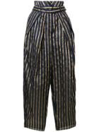 Alexandre Vauthier Metallic Striped Trousers - Blue