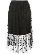 Josie Natori Embroidered Skirt - Black