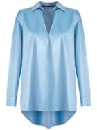 Reinaldo Lourenço - Mullet Hem Shirt - Women - Cotton - 36, Blue, Cotton
